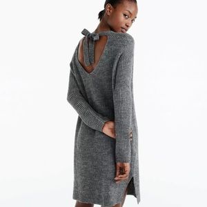 J.Crew Open-back sweater-dress Heather Flannel Small